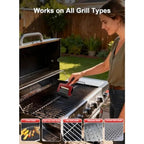 Electric Grill Brush Rechargeable 650RPM Spinning LED Stainless Steel Cordless BBQ Cleaner Outdoor - GiftMira