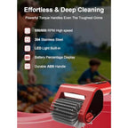Electric Grill Brush Rechargeable 650RPM Spinning LED Stainless Steel Cordless BBQ Cleaner Outdoor - GiftMira