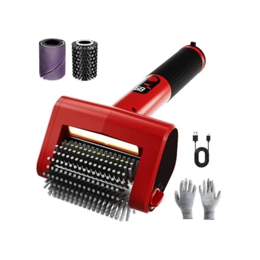 Electric Grill Brush Rechargeable 650RPM Spinning LED Stainless Steel Cordless BBQ Cleaner Outdoor - GiftMira
