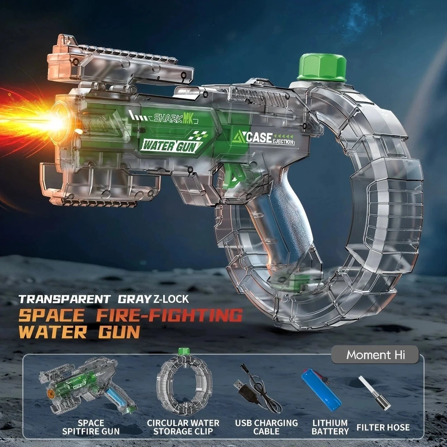 Electric Water Gun Automatic Water Blaster Powerful Squirt Toy for Adults Kids Beach Summer Gift - GiftMira