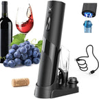 Electric Wine Opener Gift Set 7 - in - 1, Rechargeable Automatic Corkscrew with Foil Cutter Aerator Stoppers - GiftMira