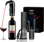 Electric Wine Opener Gift Set 7 - in - 1, Rechargeable Automatic Corkscrew with Foil Cutter Aerator Stoppers - GiftMira