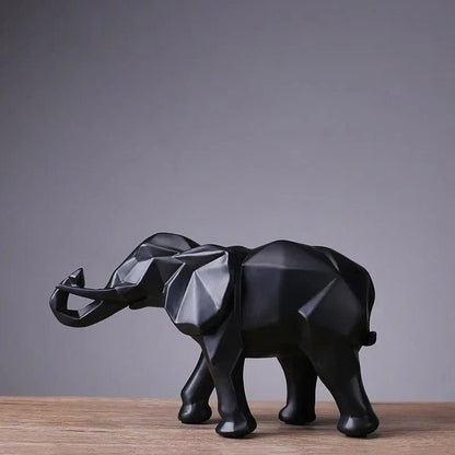 Elephant Statue Geometric Sculpture Abstract Animal Home Office Desk Decor Gift - GiftMira