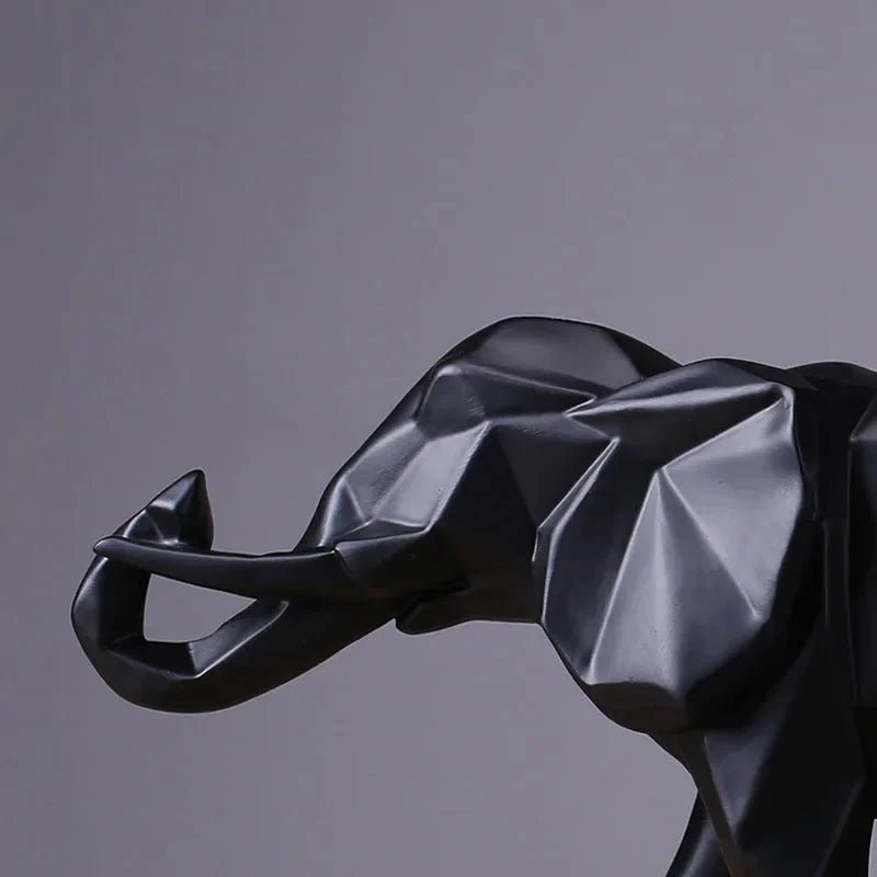 Elephant Statue Geometric Sculpture Abstract Animal Home Office Desk Decor Gift - GiftMira