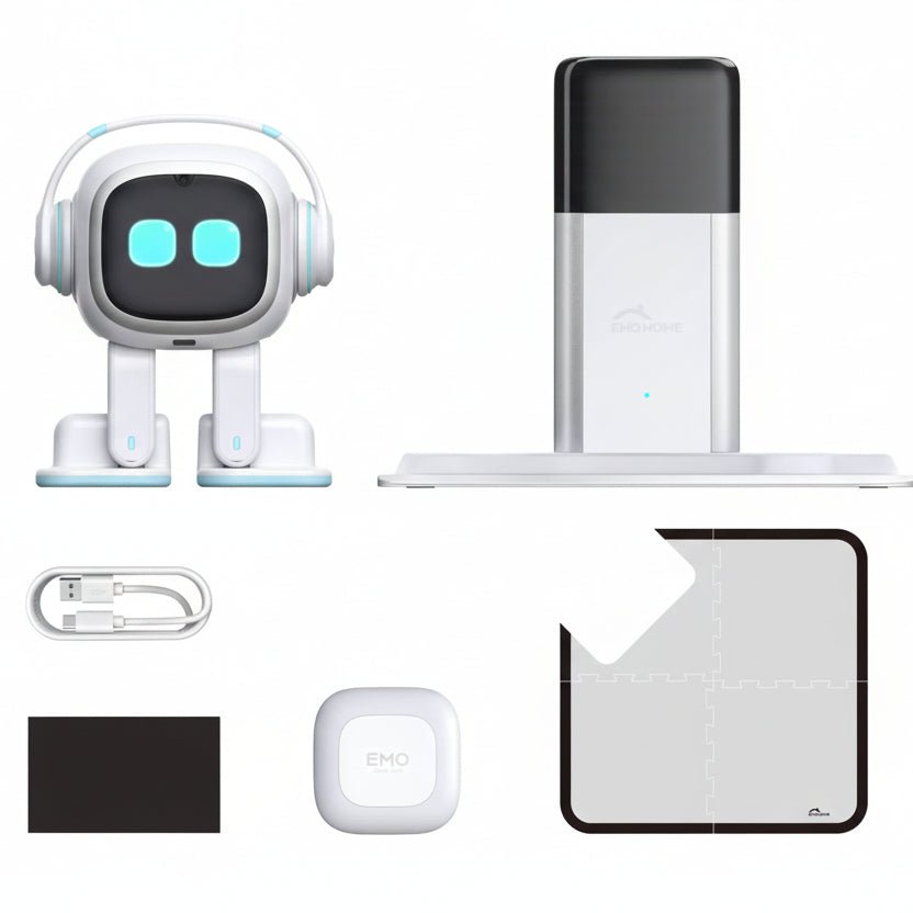 Emo AI Robot Pet Desktop Companion ChatGPT Voice Control 1000+ Expressions Face Recognition No Subscription - GiftMira
