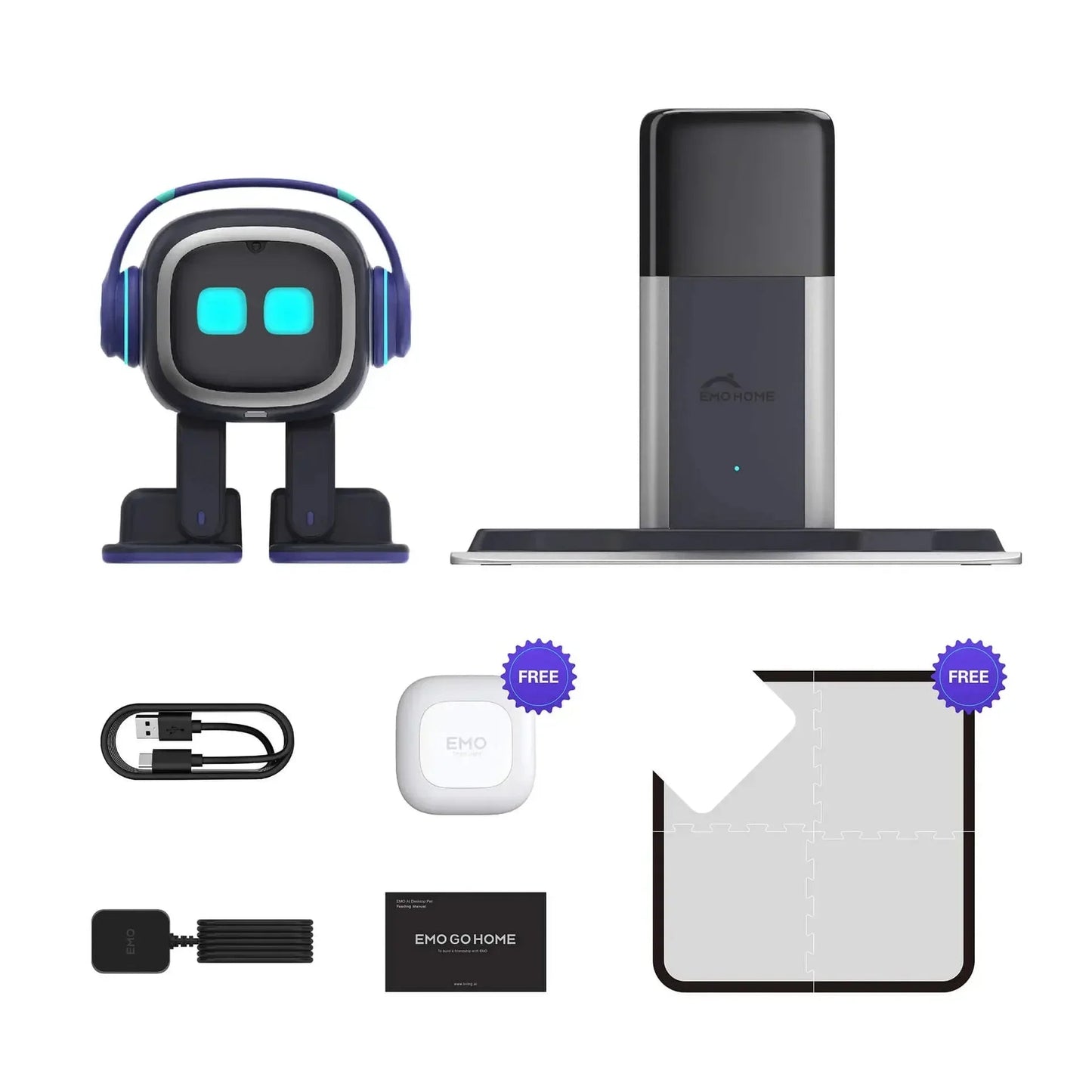 Emo AI Robot Pet Desktop Companion ChatGPT Voice Control 1000+ Expressions Face Recognition No Subscription - GiftMira
