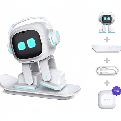 Emo AI Robot Pet Desktop Companion ChatGPT Voice Control 1000+ Expressions Face Recognition No Subscription - GiftMira