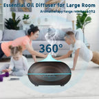 Essential Oil Diffuser 550ml Ultrasonic Aromatherapy Humidifier 4 Timer Auto Shut - Off 7 Color LED - GiftMira
