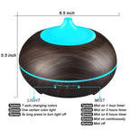Essential Oil Diffuser 550ml Ultrasonic Aromatherapy Humidifier 4 Timer Auto Shut - Off 7 Color LED - GiftMira