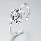 Eye of Horus Protection Ring | 925 Sterling Silver Lucky Hollow - GiftMira