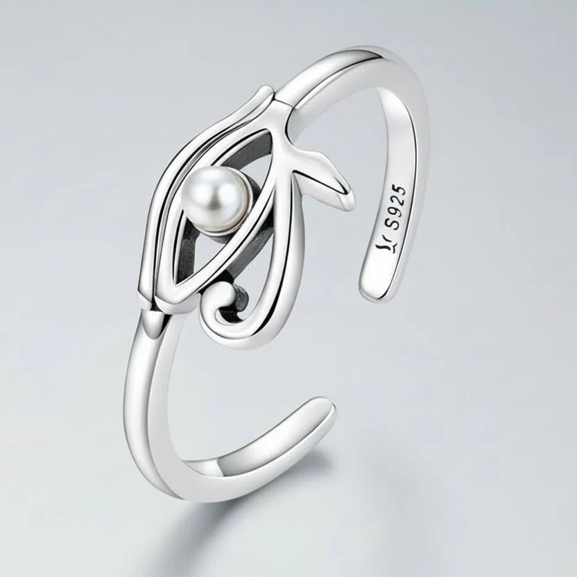 Eye of Horus Protection Ring | 925 Sterling Silver Lucky Hollow - GiftMira