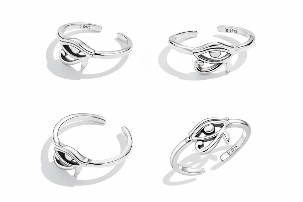 Eye of Horus Protection Ring | 925 Sterling Silver Lucky Hollow - GiftMira
