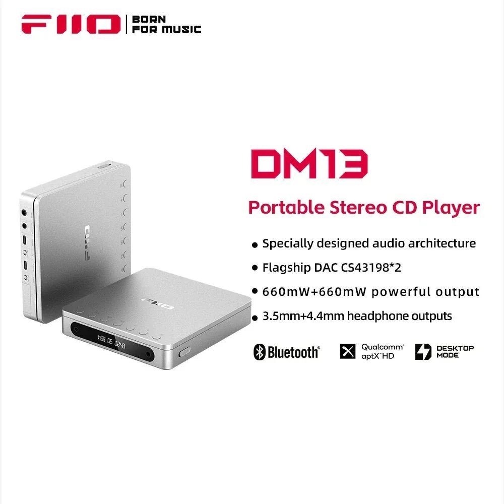 FiiO DM13 Portable Hifi Bluetooth Stereo CD Player 3.5mm/4.4mm - GiftMira