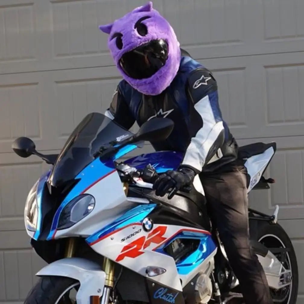 Fluffy Cartoon Motorcycle Helmet Cover Plush Set - Personalized Helmets Accessories - GiftMira