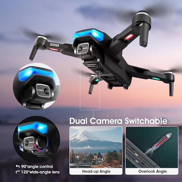Foldable Mini Drone with 4K Camera, RC Quadcopter with GPS Auto Return Brushless Motor Follow Me - GiftMira