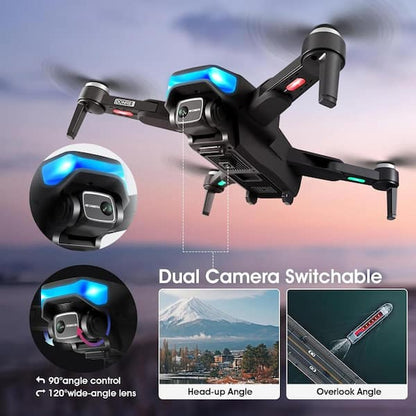 Foldable Mini Drone with 4K Camera, RC Quadcopter with GPS Auto Return Brushless Motor Follow Me - GiftMira