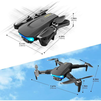 Foldable Mini Drone with 4K Camera, RC Quadcopter with GPS Auto Return Brushless Motor Follow Me - GiftMira