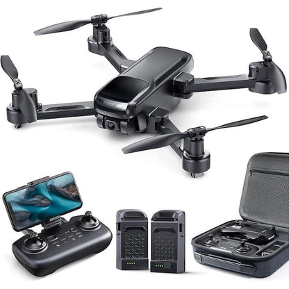 Foldable Mini Drone with 4K Camera, RC Quadcopter with GPS Auto Return Brushless Motor Follow Me - GiftMira