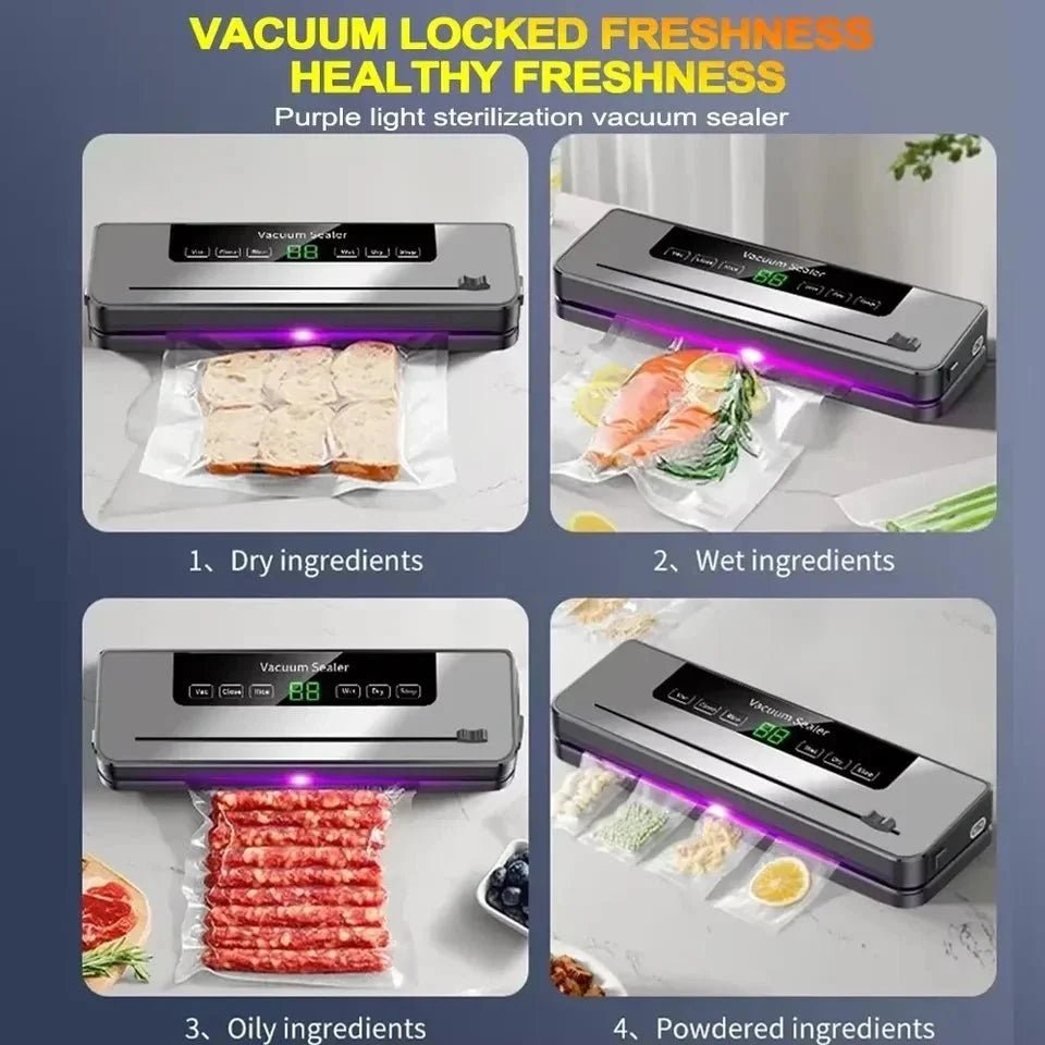 Food Vacuum Sealer Machine Dry Wet Vacuum Packaging Sealer with UV Sterilization Built - In Cutter - GiftMira