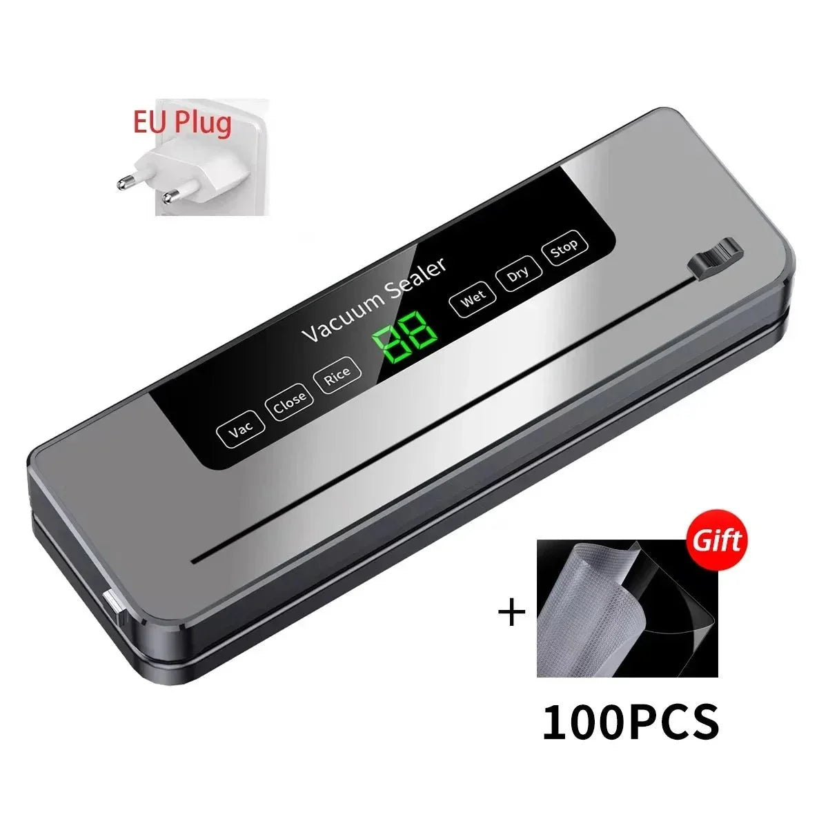 Food Vacuum Sealer Machine Dry Wet Vacuum Packaging Sealer with UV Sterilization Built - In Cutter - GiftMira