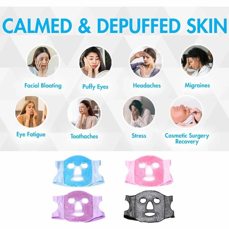 Full - Face Cooling Gel Mask – 3 - in - 1 Ice Compress for Head, Face & Skin - GiftMira