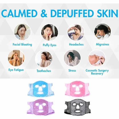 Full - Face Cooling Gel Mask – 3 - in - 1 Ice Compress for Head, Face & Skin - GiftMira