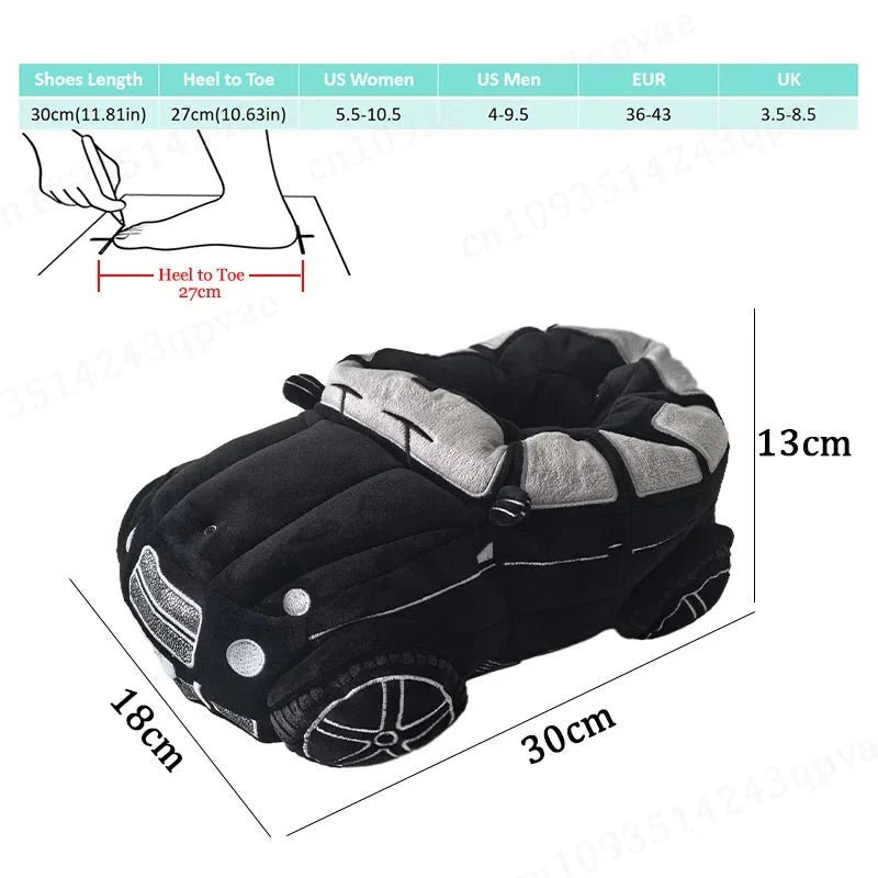 Fun & Fuzzy Car Shape Plush Slippers - GiftMira