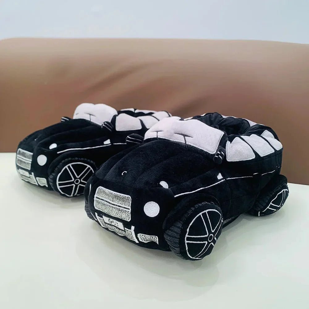 Fun & Fuzzy Car Shape Plush Slippers - GiftMira