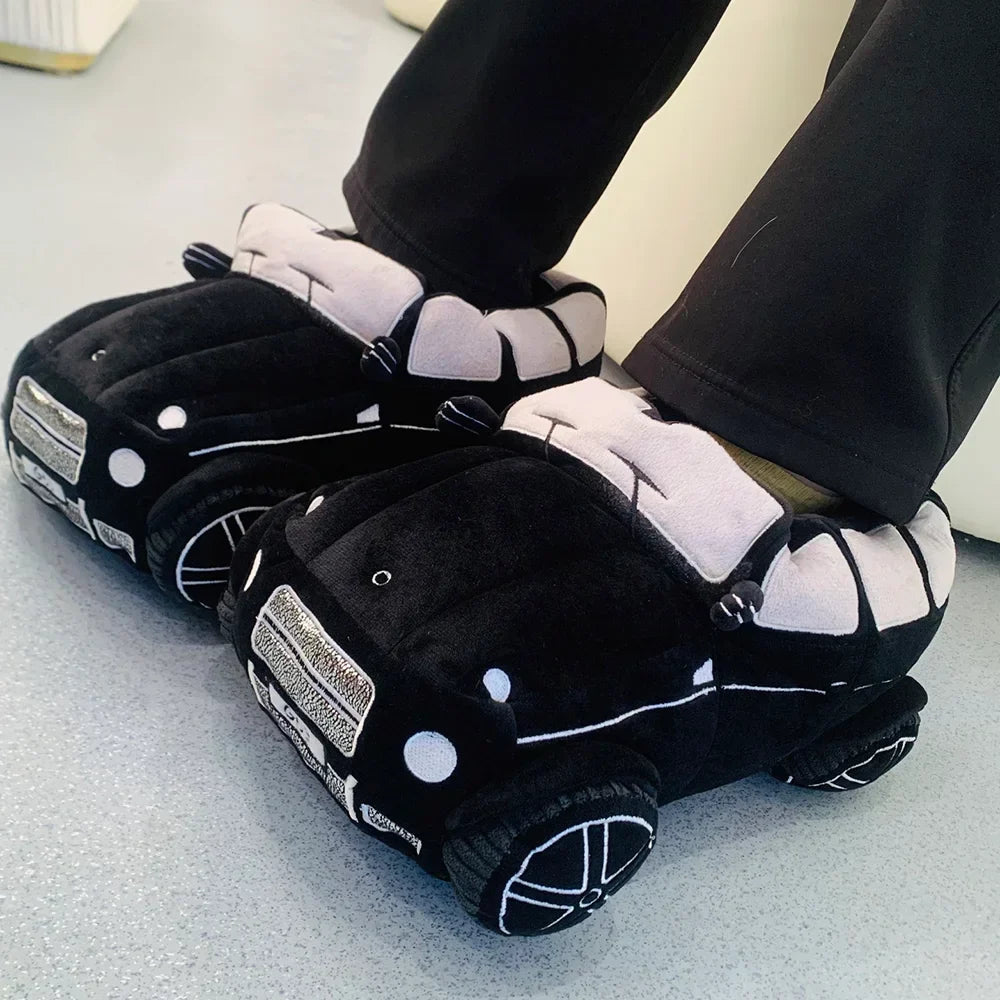 Fun & Fuzzy Car Shape Plush Slippers - GiftMira