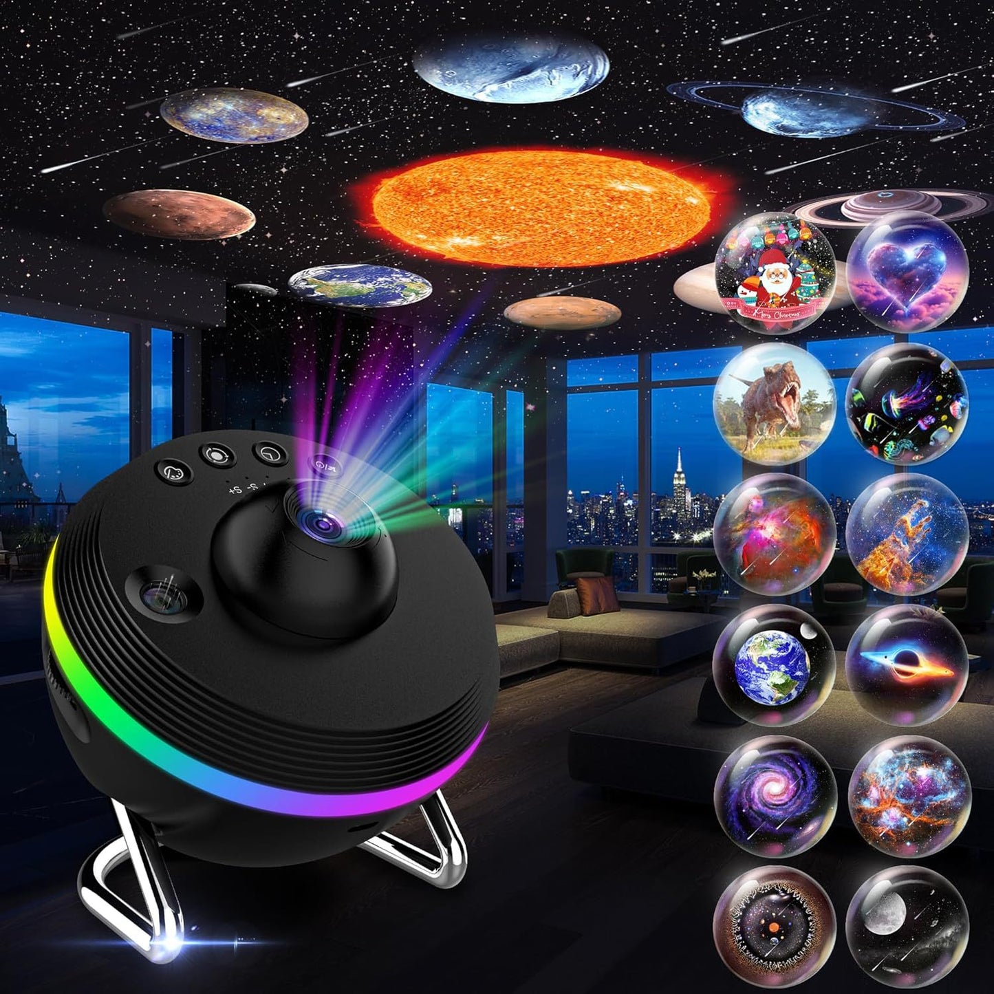 Galaxy Star Projector for Bedroom Night Light – 13 Effects Nebula Remote Timer - GiftMira