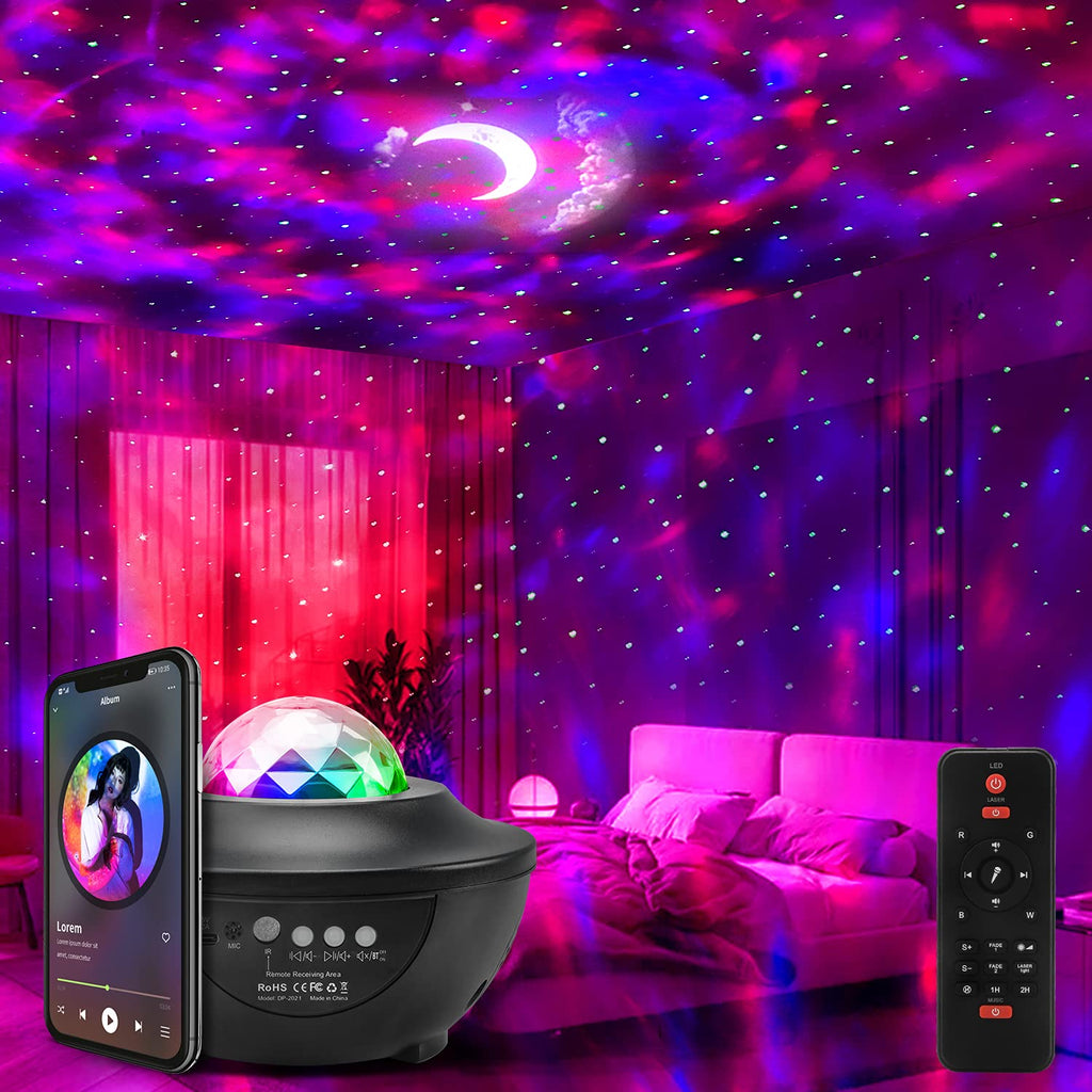 Galaxy Star Projector with Bluetooth Speaker — Nebula Night Light, Remote & Timer, Room Gift - GiftMira