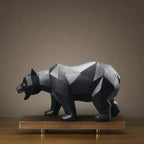 Geometric Bear Statue Resin Nordic Animal Sculpture Modern Home Office Decor Gift - GiftMira