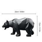 Geometric Bear Statue Resin Nordic Animal Sculpture Modern Home Office Decor Gift - GiftMira