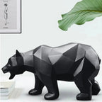 Geometric Bear Statue Resin Nordic Animal Sculpture Modern Home Office Decor Gift - GiftMira