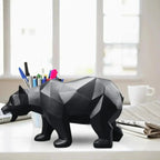 Geometric Bear Statue Resin Nordic Animal Sculpture Modern Home Office Decor Gift - GiftMira