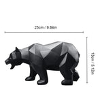 Geometric Bear Statue Resin Nordic Animal Sculpture Modern Home Office Decor Gift - GiftMira