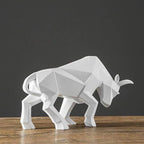 Geometric Bull Figurine Modern Abstract Bull Sculpture Home Office Desk Decor Gift - GiftMira