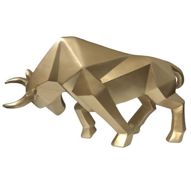 Geometric Bull Figurine Modern Abstract Bull Sculpture Home Office Desk Decor Gift - GiftMira