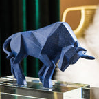 Geometric Bull Figurine Modern Abstract Bull Sculpture Home Office Desk Decor Gift - GiftMira