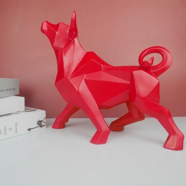 Geometric Bull Figurine Modern Abstract Bull Sculpture Home Office Desk Decor Gift - GiftMira