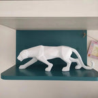 Geometric Panther Statue Resin Leopard Sculpture Abstract Animal Home Office Desk Decor Gift - GiftMira
