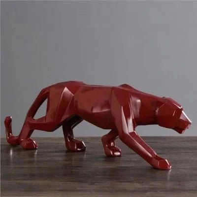 Geometric Panther Statue Resin Leopard Sculpture Abstract Animal Home Office Desk Decor Gift - GiftMira