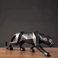 Geometric Panther Statue Resin Leopard Sculpture Abstract Animal Home Office Desk Decor Gift - GiftMira