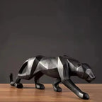 Geometric Panther Statue Resin Leopard Sculpture Abstract Animal Home Office Desk Decor Gift - GiftMira