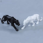 Geometric Panther Statue Resin Leopard Sculpture Abstract Animal Home Office Desk Decor Gift - GiftMira