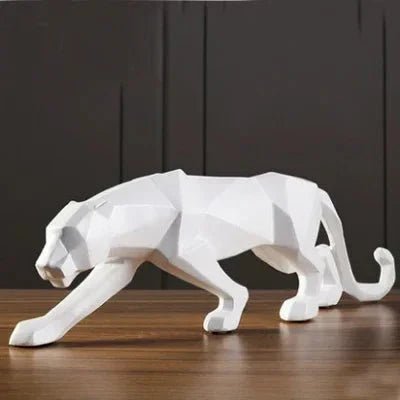 Geometric Panther Statue Resin Leopard Sculpture Abstract Animal Home Office Desk Decor Gift - GiftMira