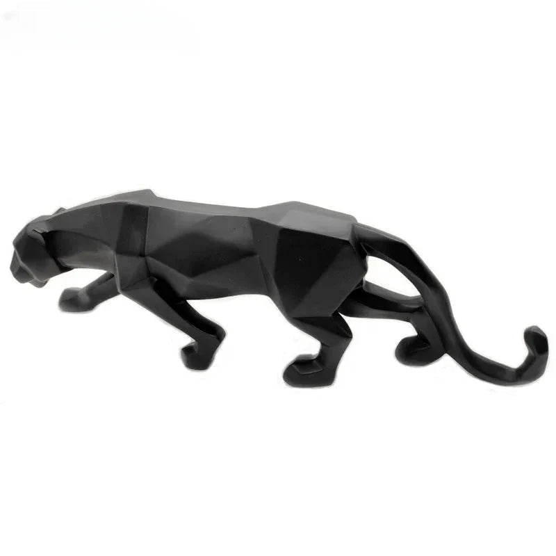 Geometric Panther Statue Resin Leopard Sculpture Abstract Animal Home Office Desk Decor Gift - GiftMira