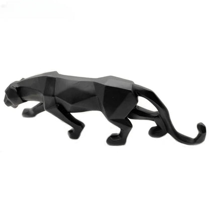 Geometric Panther Statue Resin Leopard Sculpture Abstract Animal Home Office Desk Decor Gift - GiftMira