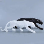 Geometric Panther Statue Resin Leopard Sculpture Abstract Animal Home Office Desk Decor Gift - GiftMira