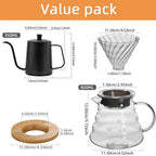 Glass Pour Over Coffee Maker Set - Professional Barista Holiday Gift Kit - GiftMira